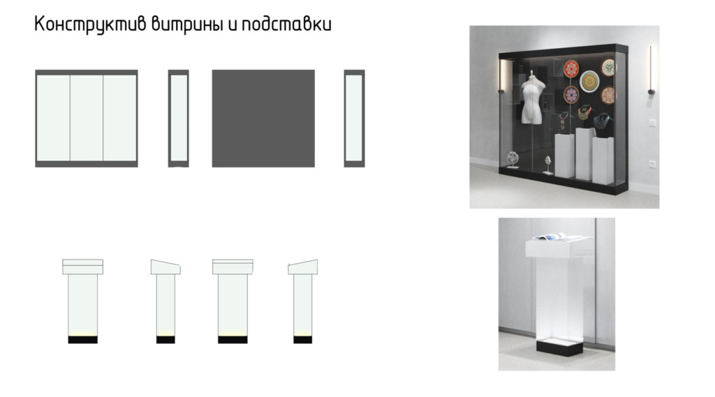 Конструктив витрины и подставки